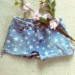Vintage jean shorts with stars